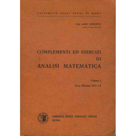 Complementi ed esercizi di analisi matematica. Volumi 1-2