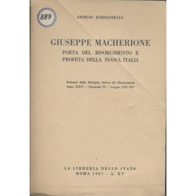 GIUSEPPE MACHERIONE POETA DEL RISORGIMENTO E PROFETA DELLA NUOVA ITALIA