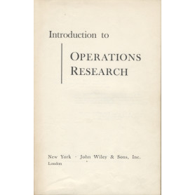 INTRODUCTION TO OPERATIONS RESEARCH