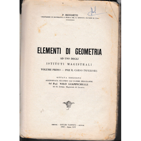 Elementi di Geometria ad uso degli Istituti Magistrali