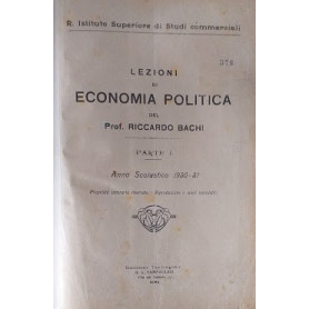 Lezioni di Economia Politica. Parte prima