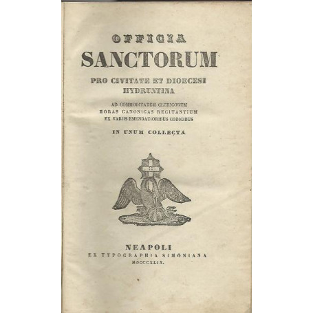Officia sanctorum pro civitate et diocesi hydruntina