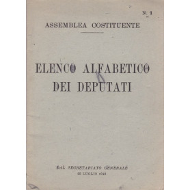 Assemblea costituente. Elenco alfabetico dei deputati. 25 luglio 1946.