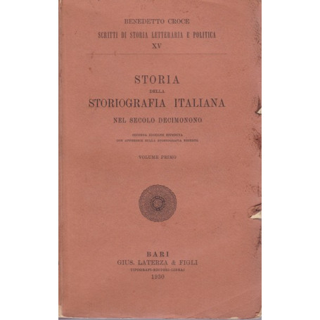 Storia della storiografia italiana nel secolo decimonono. I.