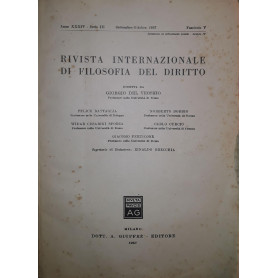 Rivista Internazionale di Filosofia del Diritto: fascicolo V settembre ottobre 1957