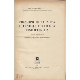 PRINCIPII DI CHIMICA E FISICO-CHIMICA FISIOLOGICA