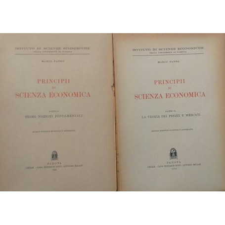 Principi di Scienza Economica. Parte prima: Prime nozioni fondamentali