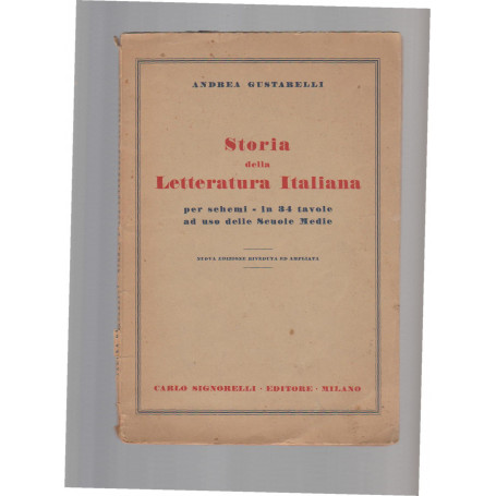 Storia della Letteratura Italiana per schemi