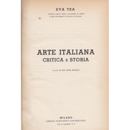 Arte italiana. Critica e storia.