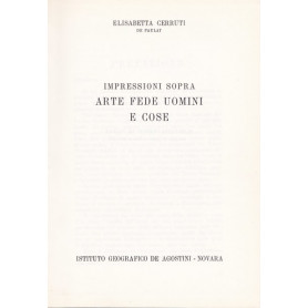 Impressioni sopra arte fede uomini e cose
