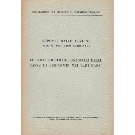 Le caratteristiche funzionali delle casse di risparmio nei vari Paesi