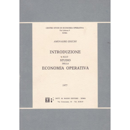 Introduzione allo studio della economia operativa