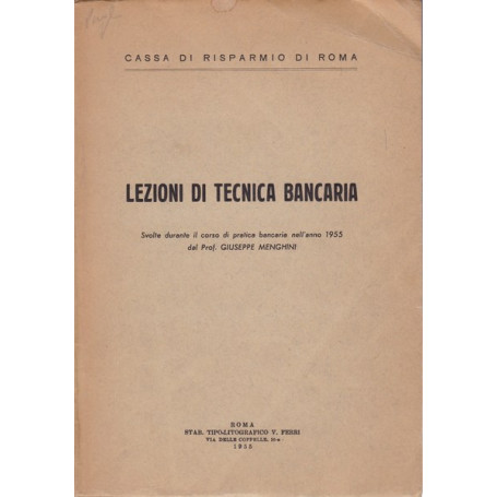 Lezioni di tecnica bancaria