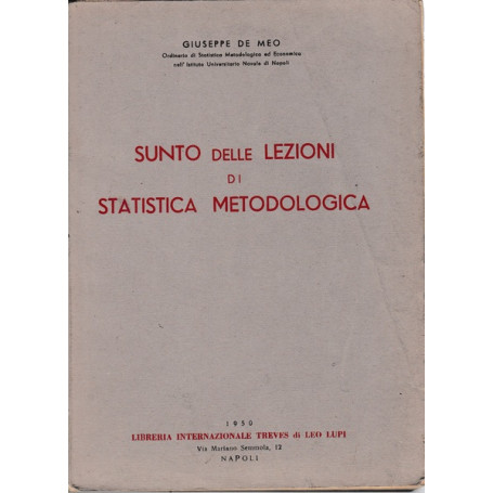 Sunto delle lezioni di Statistica Metodologica
