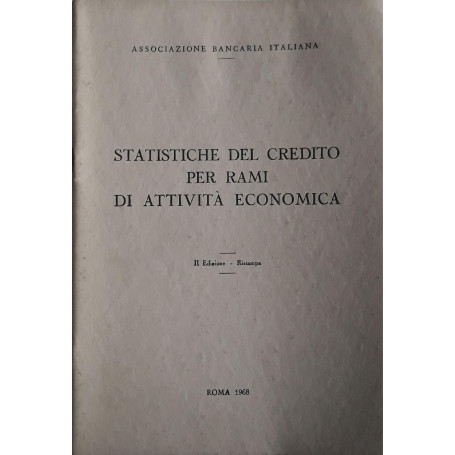 Statistiche del credito per rami di attività  economica