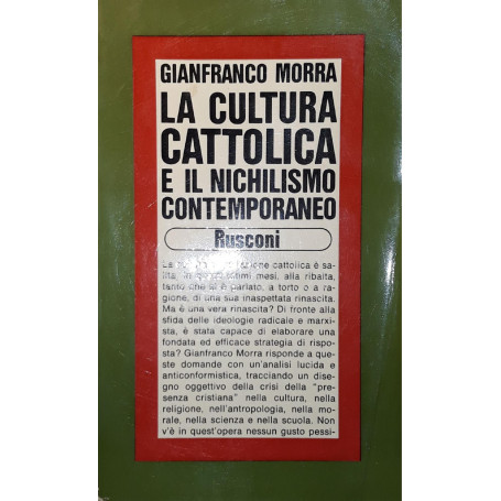 La cultura cattolica e il nichilismo contemporaneo