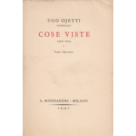 Cose viste (1923-1924). Tomo secondo.