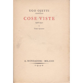 Cose viste (1928-1930). Tomo quinto.