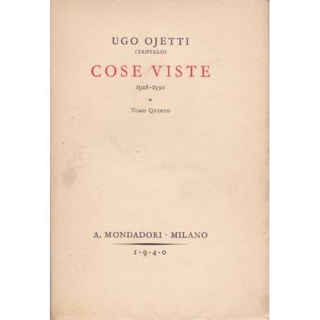 Cose viste (1928-1930). Tomo quinto.
