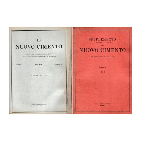 Il nuovo cimento. 12 fascicoli Annata 1953 Vol.X Serie nona + Supplemento n.1-4