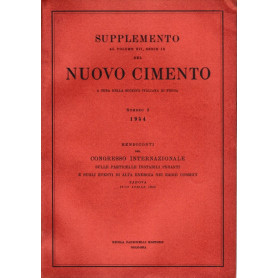 Supplemento al Volume XII Serie IX del Nuovo Cimento N. 2 1954