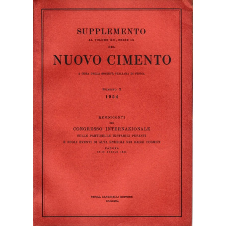 Supplemento al Volume XII Serie IX del Nuovo Cimento N. 2 1954