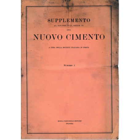 Supplemento al Volume VIII Serie IX del Nuovo Cimento N. 2 1951