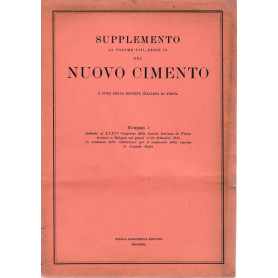 Supplemento al Volume VIII Serie IX del Nuovo Cimento N. 1 1951