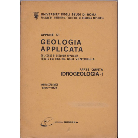 Appunti di geologia applicata. Parte V. Idrogeologia - 1