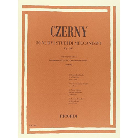 CZERNY - Op. 849 30 nuovi studi di meccanismo per pianoforte (Pozzoli)
