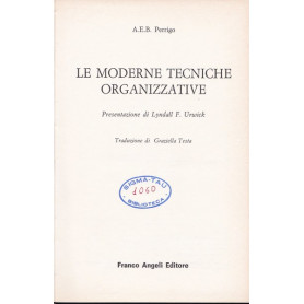 Le moderne tecniche organizzative