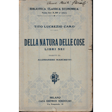 Della natura delle cose. Libri sei