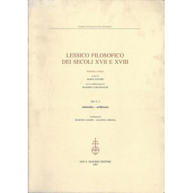 LESSICO FILOSOFICO DEI SECOLI XVII E XVIII. SEZIONE LATINA. Volume I