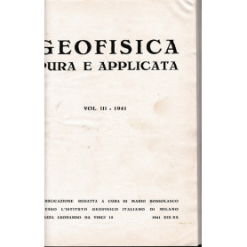 Geofisica pura e applicata (due volumi in uno: vol. III e IV)