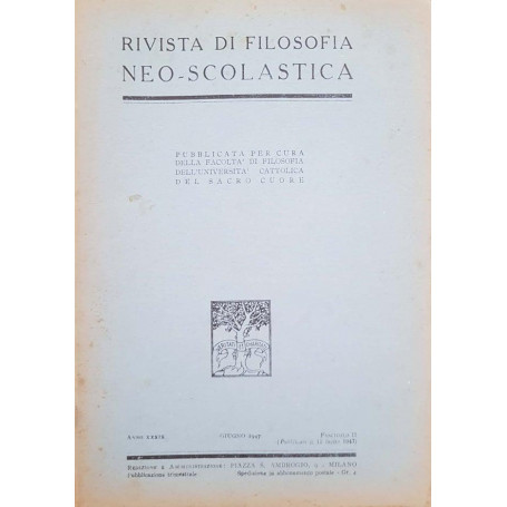 Rivista di filosofia neo-scolastica. Giugno 1947