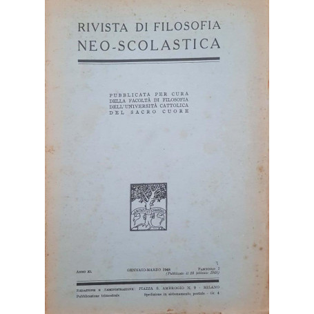 Rivista di filosofia neo-scolastica. Gennaio-marzo 1948