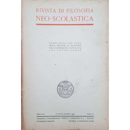 Rivista di filosofia neoscolastica. Luglio-agosto 1950