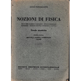 Nozioni di Fisica. Tavole sinottiche parte prima