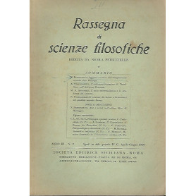 RASSEGNA DI SCIENZE FILOSOFICHE. ANNO III. N. 2