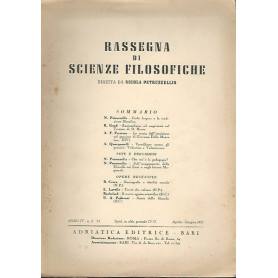 RASSEGNA DI SCIENZE FILOSOFICHE. ANNO IV. N.2