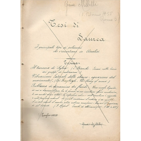 TESI DI LAUREA. I PRINCIPALI TIPI DI POLINOMI CHE S'INCONTRANO IN ANALISI