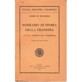 Sommario di storia della filosofia. Antica - Medievale - Moderna