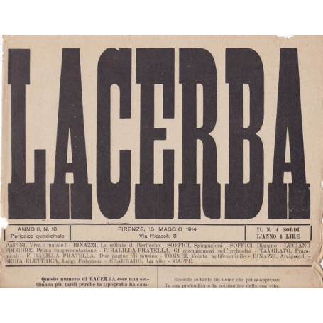 Lacerba. Anno II. N. 10. 15 Maggio 1914.