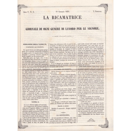 La ricamatrice. Giornale di ogni genere di lavoro (..). 31 Gennaio 1851.