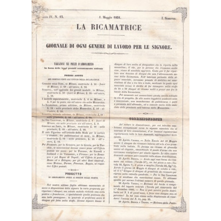 La ricamatrice. Giornale di ogni genere di lavoro (..). 1 Maggio 1851.