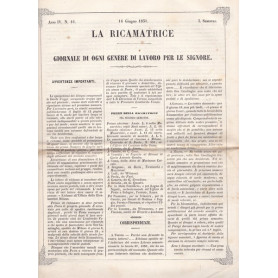 La ricamatrice. Giornale di ogni genere di lavoro (..). 16 Giugno 1851.