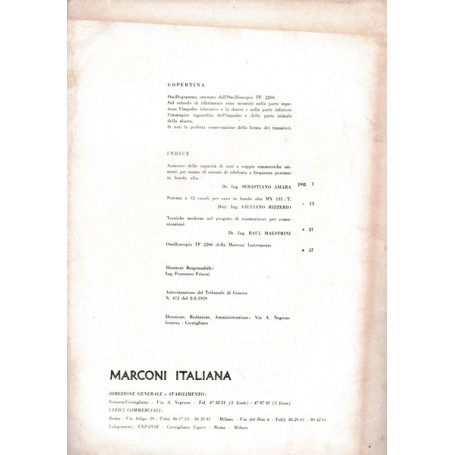 Rivista dei prodotti Marconi Italiana. Anno IV - N. 3-4 Dicembre 1962