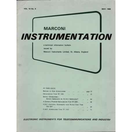 Marconi instruments. A technical information bulletin.Vol. 10 - N. 4 - Mag. 1966