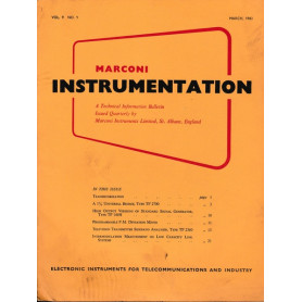 Marconi instruments. A Technical Information Bulletin. Vol. 9 - N. 1 - Mar. 1963