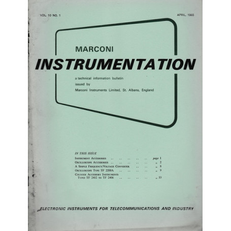 Marconi instruments. A technical information bulletin. Vol.10 - N. 1 - Apr. 1965